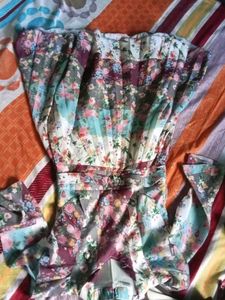 Floral Patchwork Dress With No Defect