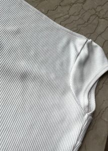 Ribbed White Crop Top