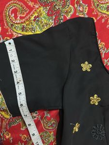 Embroidered Black Blouse
