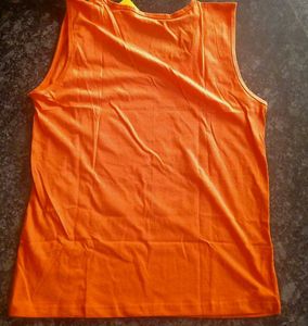 Orange colour sleeveless Tshirt
