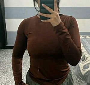 Brown Long Sleeve Top