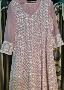 Elegant Pink Embroidered Kurta gown