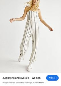 Ostin Striped Beige Jumpsuit