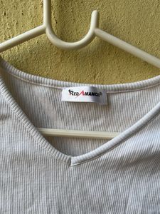 Cute White ribbed Crop Top