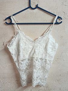 Girl's Partywear Lace Bralette Top White