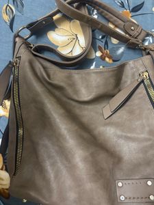 brown leather bag
