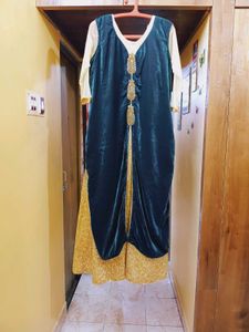 XXL Velvet Coat Model Full Gown Set