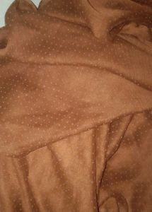 Brown Dotted And Red Chiffon Dupatta