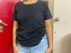 Black Cotton T Shirt