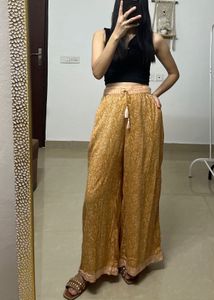 Yellow Floral Wide Leg Palazzo