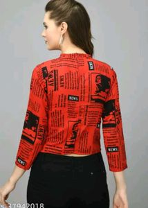 Cherry Red Newspaper Top!! For You