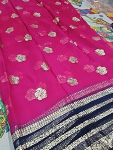 Georgette Saree With Blouse Same Blous
