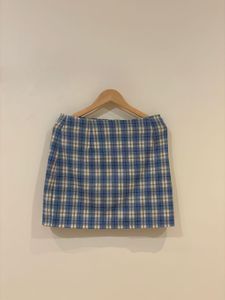 Blue Plaid Mini Skirt