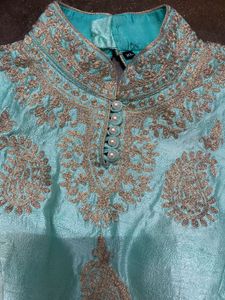 Cyan Heavy Anarkali Suit Set
