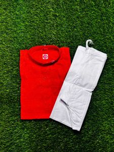 Red Kids Kurta Set
