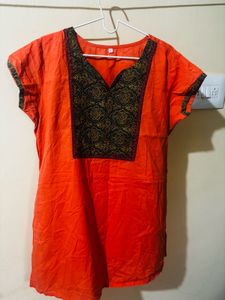 ₹120 Orange Kurta - Size: M