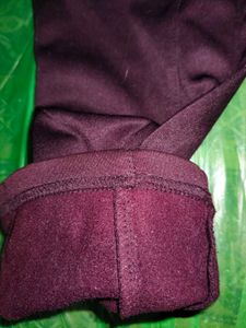 Stretchable Waist Burgundy Pants