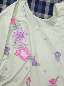 Floral Embroidered Indian suit with dupatta