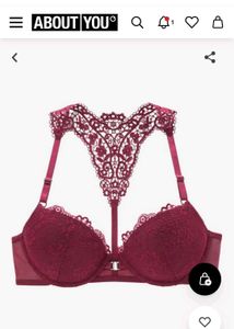 Maroon Plunge Front Closure Push Up Braset