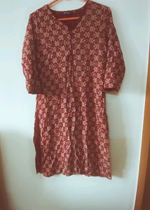 Burgundy Embroidered Kurti