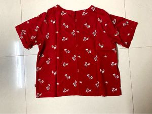 Levi’s Casual Regular Red Top With Roll Up Sleeves