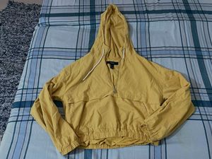 Yellow Cropped Hoodie