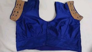 Royal Blue Embroidered Saree