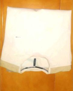 Men&#39;s White T-Shirt with Gray Accents