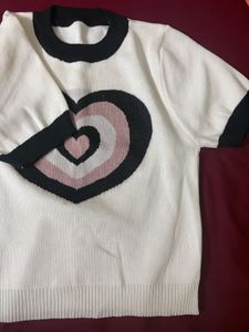 Cute Heart Print Top