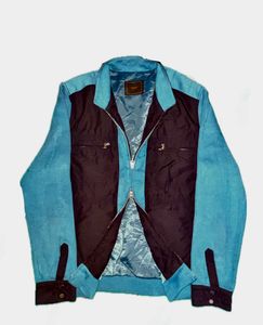 Yarn Two-Tone Double Zip-Up Jacket