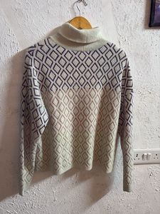 Patterned Turtleneck Sweater