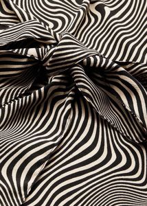 Beige and Black Geometric Print Top