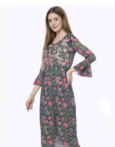 Greyish Pink with a Hint of Green colour Kurta