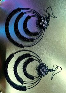 Black Beaded Earrings