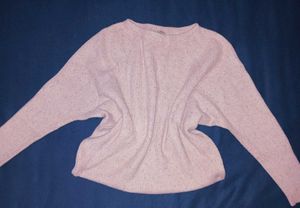 Pink Ribbed Knit Sweater