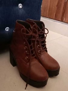 Coffee Brown High Heel Boots