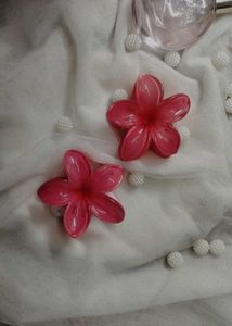 Red Flower Hair Clips