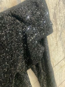Sparkling Black Sequin Two-Piece Set