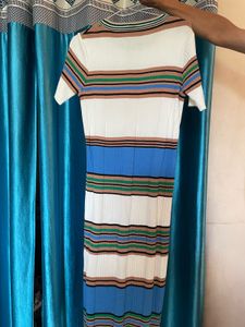 Striped Knit Midi Dress