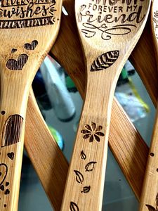 Brand New Riveira Engraved Wooden Spoons