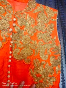 Orange Party Wear Gown
