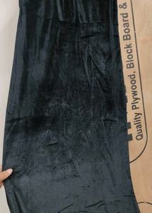 Rhinestone Velvet padded black mermaid gown