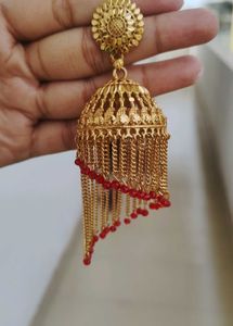Gold Jhumka Earrings