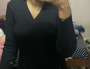 Black Knit Mini Dress