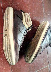 Leather High-Top Casual Shoes