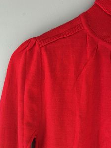 Red Turtleneck Long Sleeve Top