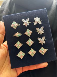 Pack Of 12 Sparkling Flower Rings