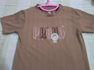 Brown Graphic Tee - &#34;Proud&#34; Design