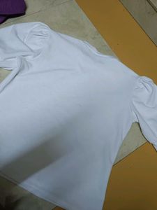 White Puff Sleeve Top