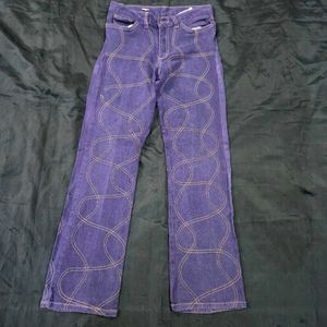 Unique Pattern Jeans| straight fit|y2k